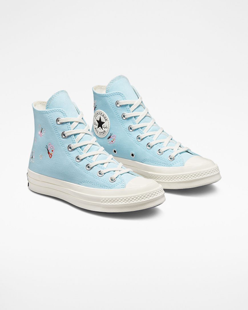 Dámské Boty Vysoké Converse Chuck 70 Butterfly Wings Blankyt Černé | CZ SBWX37